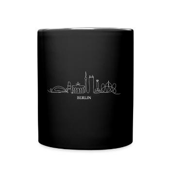 Berlin Skyline - Tasse einfarbig - Schwarz - Vorne