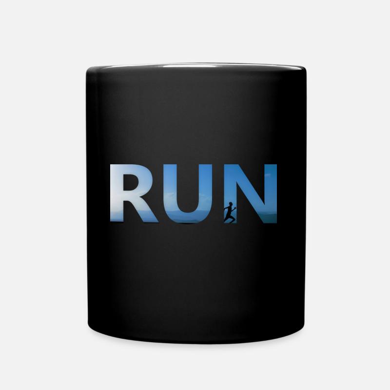 run - Full Colour Mug - black