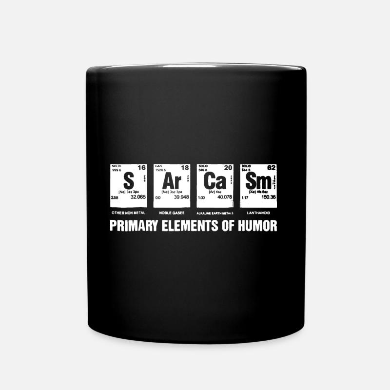 Éléments primaires de l'humour Science Chimie disant - Mug uni - noir