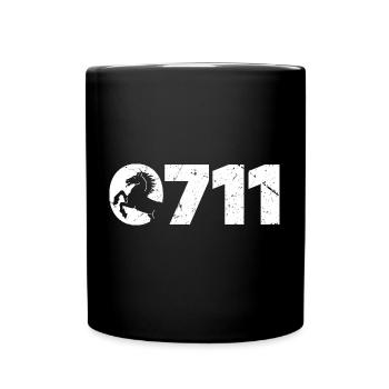 0711 VORWAHL STUTTGART WAPPEN TSHIRT GRUNGE - Tasse einfarbig - Schwarz - Vorne