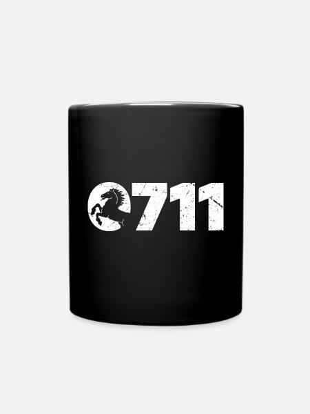 0711 VORWAHL STUTTGART WAPPEN TSHIRT GRUNGE - Tasse einfarbig - Schwarz