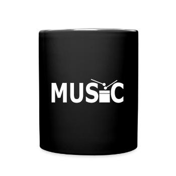 DRUM MUSIC WHITE - Tasse einfarbig - Schwarz - Vorne