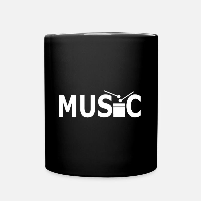 DRUM MUSIC WHITE - Tasse einfarbig - Schwarz