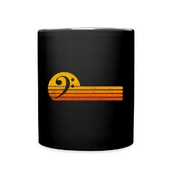 Bass Clef Basschlüssel Retro Bassist Geschenk - Tasse einfarbig - Schwarz - Vorne