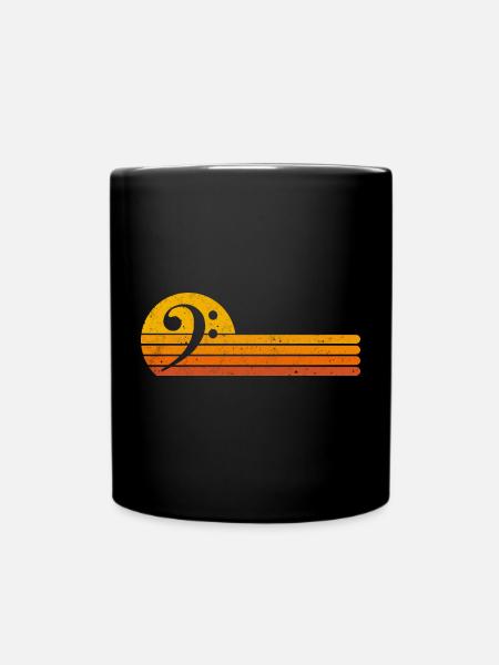 Clé de basse cadeau clé de bass rétro clé de basse - Mug uni - noir