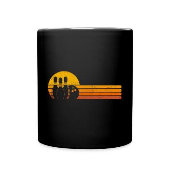 Bowling Retro Bowler Kegeln Geschenk - Tasse einfarbig - Schwarz - Vorne
