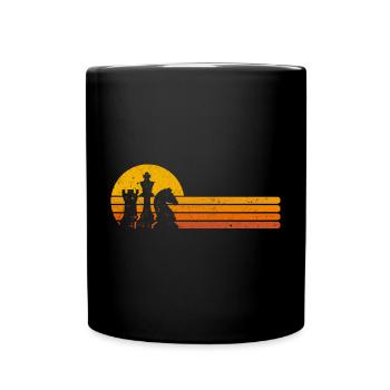 D'échecs rétro joueur d'échecs cadeau pièces d'échecs - Mug uni - noir - Devant
