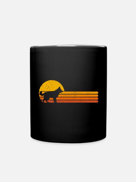 German shepherd retro dog owner gift - Full Colour Mug - black
