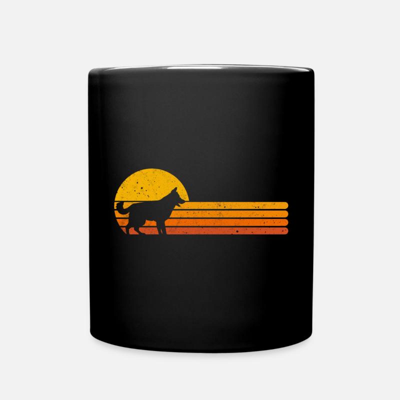 German shepherd retro dog owner gift - Full Colour Mug - black