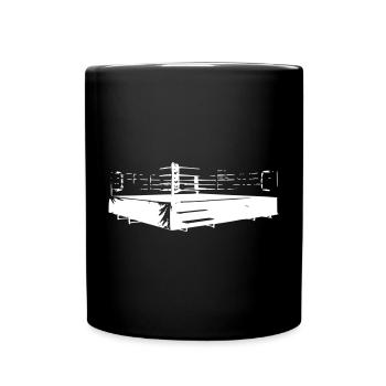 Boxing ring in white colors interchangeable - Full Colour Mug - black - Front