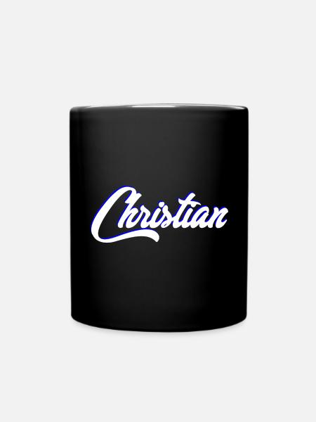 Lettrage de nom de baptême personnalisé - Mug uni - noir