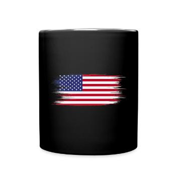 Bürste für die amerikanische Flagge - Tasse einfarbig - Schwarz - Vorne
