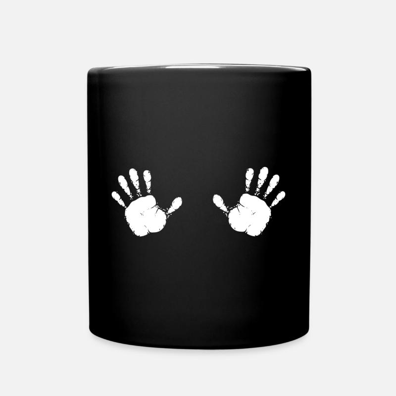 Hände Handabdrücke - Tasse einfarbig - Schwarz
