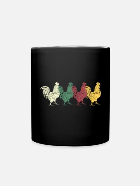 Hahn Motiv - Tasse einfarbig - Schwarz