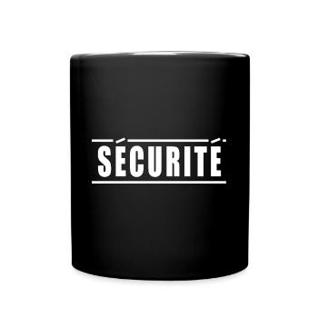 Sécurité texte blanc sur fond noir - Mug uni - noir - Devant