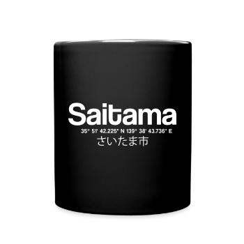 Saitama Japan Typography with Coordinates - Full Colour Mug - black - Front