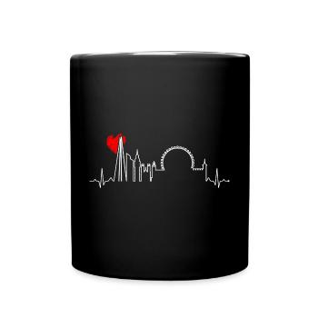 Urban Skyline Heartbeat - Full Colour Mug - black - Front