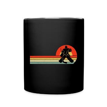 Eishockeyspieler Torwart Torwart Vintage Retro - Tasse einfarbig - Schwarz - Vorne