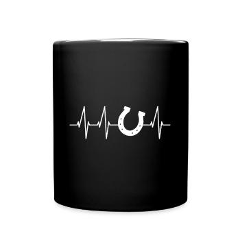 Fer à cheval Ferme Chevaux Cavalier de sport équestre Maréchal-ferrant - Mug uni - noir - Devant