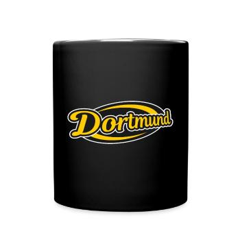 Dortmund Retro Logo Print - Full Colour Mug - black - Front