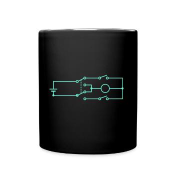 Minimalistischer Schaltplan Türkis Design - Tasse einfarbig - Schwarz - Vorne