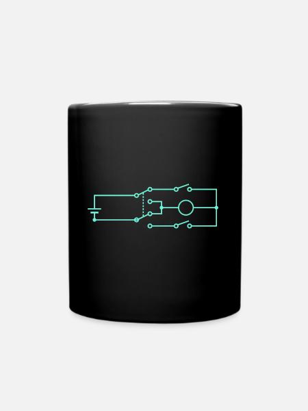 Minimalistischer Schaltplan Türkis Design - Tasse einfarbig - Schwarz