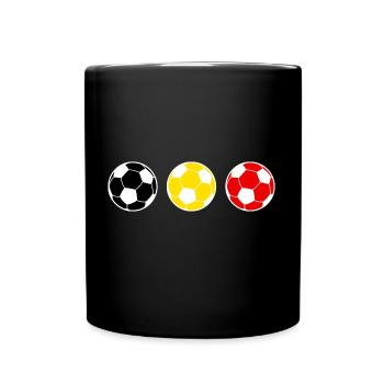 Fussball Belgien Flagge Ballsport - Tasse einfarbig - Schwarz - Vorne