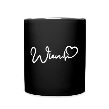 Wien Herzschlag Hauptstadt Österreich - Tasse einfarbig - Schwarz - Vorne