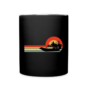 Vintage Retro Airboat Fanboat Airboating Planeboat - Full Colour Mug - black - Front