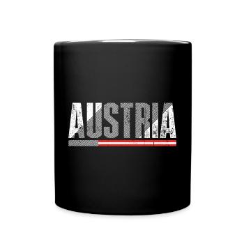 Austria Bold Distressed Flag - Full Colour Mug - black - Front