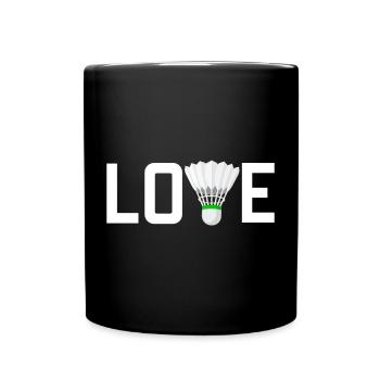 Badminton Liebe - Tasse einfarbig - Schwarz - Vorne