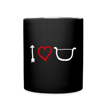 Je t’aime, Bow Heart Cupid Saint-Valentin - Mug uni - noir - Devant