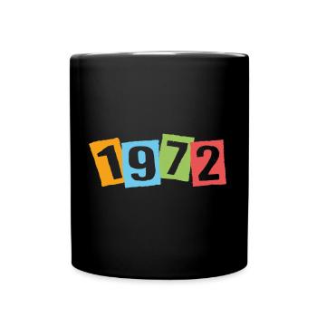 Né en 1972 – Anniversaire avec de grands numéros colorés - Mug uni - noir - Devant
