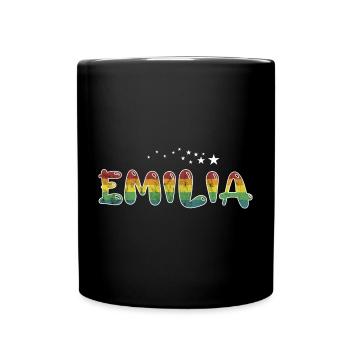 First name Emilia Maiden name gift - Full Colour Mug - black - Front
