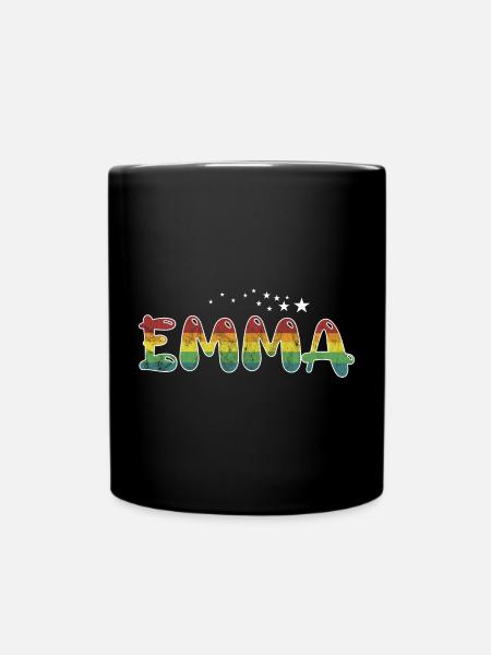 Vorname Emma Mädchenname Namensgeschenk - Tasse einfarbig - Schwarz