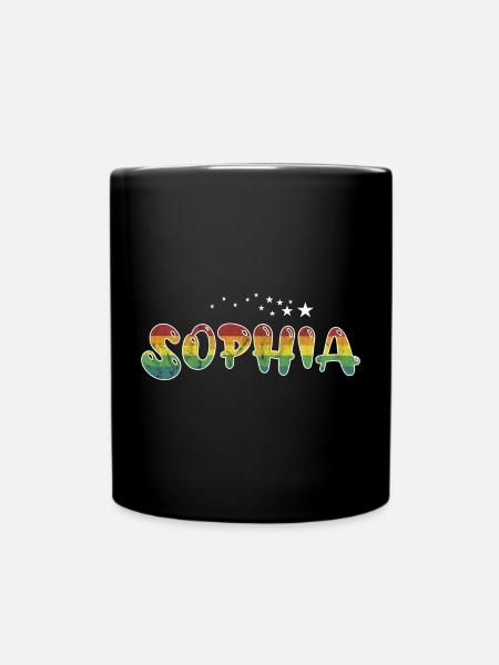 First name Sophia Maiden name gift - Full Colour Mug - black