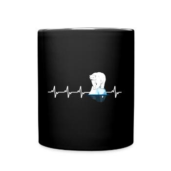 baigneur de glace battement de cœur ours polaire sur la banquise bain d'hiver - Mug uni - noir - Devant