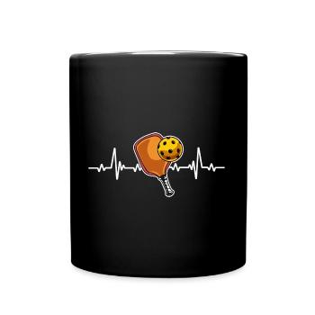 Pickleball Heartbeat Schläger Sportart Spieler - Tasse einfarbig - Schwarz - Vorne