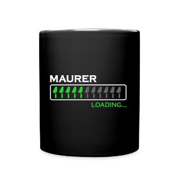 Maurer mauern Mörtel Maurermeister Maurerkelle - Tasse einfarbig - Schwarz - Vorne