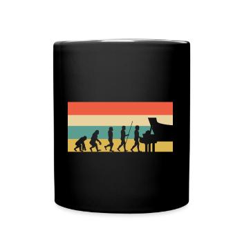 Piano Evolution Klavier Pianist Klavierspieler - Tasse einfarbig - Schwarz - Vorne