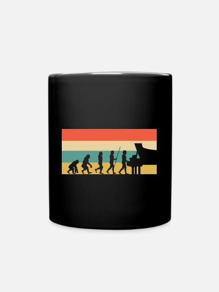 Piano Evolution Klavier Pianist Klavierspieler - Tasse einfarbig - Schwarz