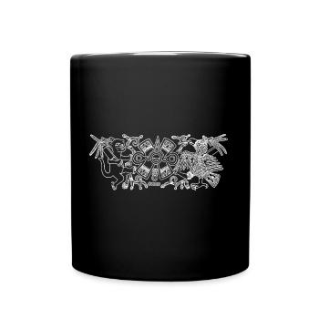 Vieux Cultures_Jaguar et Eagle_Sunsymbol mexicains - Mug uni - noir - Devant