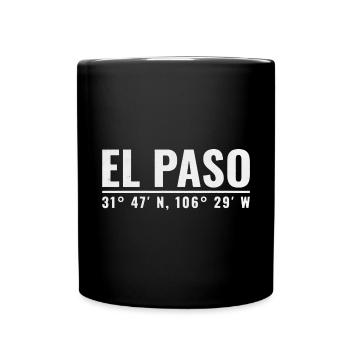 El Paso Vintage Schriftzug - Tasse einfarbig - Schwarz - Vorne