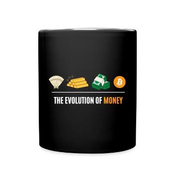 Die Evolution des Geldes - Tasse einfarbig - Schwarz - Vorne