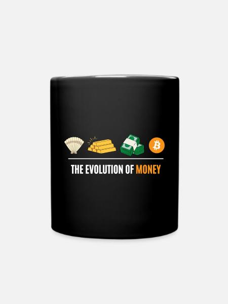 Die Evolution des Geldes - Tasse einfarbig - Schwarz