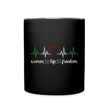 Women Life Freedom Herzschlag Iran Frauenrechte - Tasse einfarbig - Schwarz - Vorne