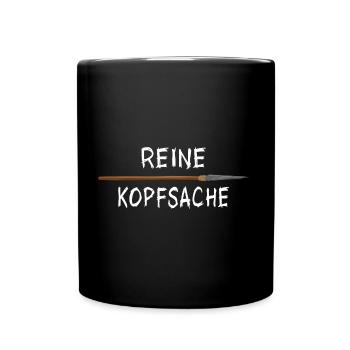 wild Bushcraft survival Motivation "Kopfsache" - Tasse einfarbig - Schwarz - Vorne