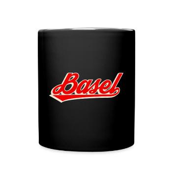 Logo de police rétro de Bâle - Mug uni - noir - Devant