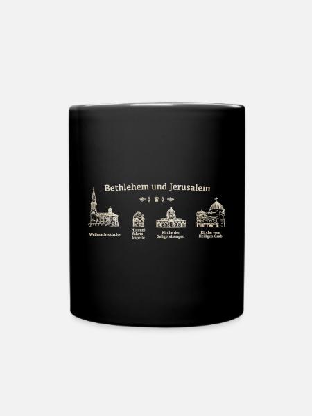 Bethlehem, Jerusalem, heilige Orte. Grabeskirche - Tasse einfarbig - Schwarz