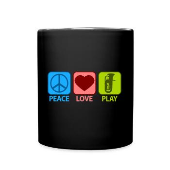 Euphonium Euphonist Mama Mom Proverbs Funny Peace - Full Colour Mug - black - Front